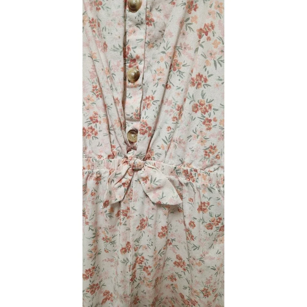 Oshkosh B'gosh Girls Floral Jumpsuit Size 10/10A 55% Linen and 45% Cotton